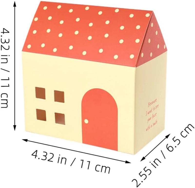 GLEAVI 20 Piece House Shaped Candy Cookie Boxes 10 Blue 10 Orange Party Favor Containers - Image 2